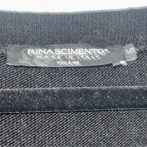 Rinascimento Black Long Sleeve Dress with Lace Hem - Picture 6 of 7